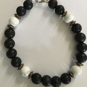 White Marble With Lava Beads (A8)